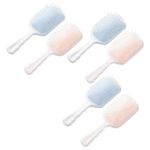 Kuber Industries Hair Brush | Flexible Bristles Brush | Hair Brush with Paddle | Straightens & Detangles Hair Brush | Suitable For All Hair Types | Hair Brush Styling Hair | Set of 6 | Beige & Blue